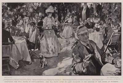 Die trüben Stunden der Genesung erhellen, die Teeparty von Lady Falkiner in den Gärten ihres Hauses in Wynberg von Frank Craig