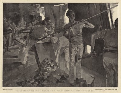 Mehr Dampf, das Heizloch der HMS Nile während des Ansturms der B-Flotte nach Süden von Frank Craig