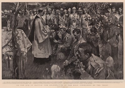 Am Vorabend der Schlacht, die Feier der Heiligen Kommunion auf dem Veldt von Frank Craig