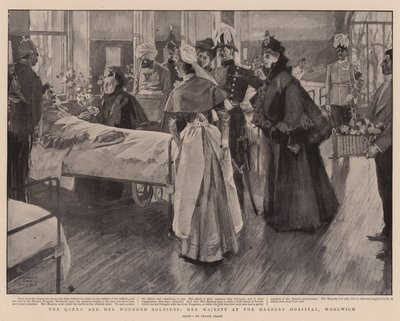 Die Königin und ihre verwundeten Soldaten, Ihre Majestät im Herbert Hospital, Woolwich von Frank Craig