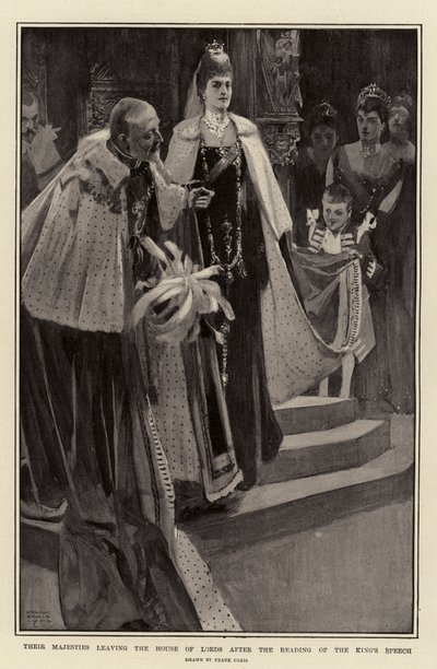 Ihre Majestäten verlassen das House of Lords nach der Verlesung der Königlichen Rede von Frank Craig