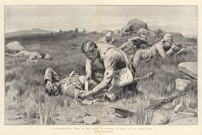 Ein nicht kämpfender Held an der Front, ein Chirurg bei der Arbeit in der Feuerlinie von Frank Dadd