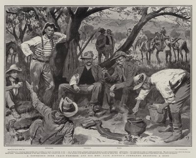 Ein berüchtigter Buren-Zugwracker und seine Männer, Jack Hintons Kommando genießt eine Pause von Frank Dadd