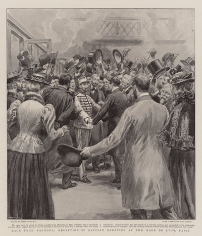 Zurück aus Fashoda, Empfang von Kapitän Baratier am Gare de Lyon, Paris von Frank Dadd