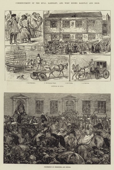 Beginn der Hull, Barnsley und West Riding Railway und Dock von Frank Dadd