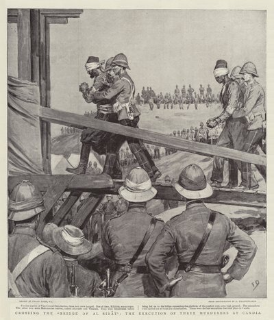 Überquerung der Brücke von Al Sirat, die Hinrichtung von drei Mördern in Candia von Frank Dadd
