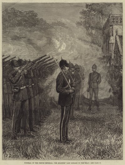 Beerdigung des Prinzen Imperial, die letzte Hommage der Soldaten an den Toten von Frank Dadd