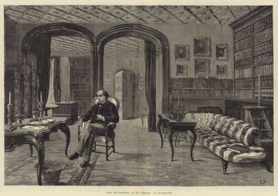 Lord Beaconsfield in seiner Bibliothek in Hughenden von Frank Dadd