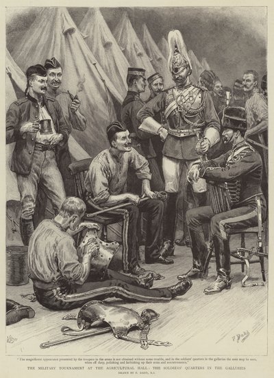 Das Militärturnier in der Agricultural Hall, die Soldatenquartiere in den Galerien von Frank Dadd