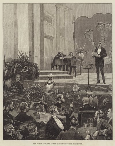 Der Prinz von Wales im Minnesänger-Club, Portsmouth von Frank Dadd