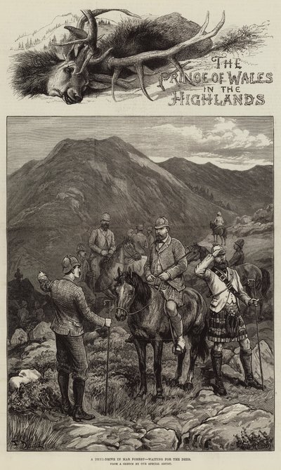 Der Prinz von Wales in den Highlands von Frank Dadd