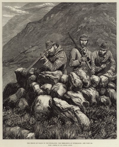 Der Prinz von Wales in den Highlands, die Hirschjagd bei Invercauld von Frank Dadd