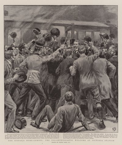 Die Heimkehr des Sirdar, der zu enthusiastische Empfang am Victoria Station von Frank Dadd