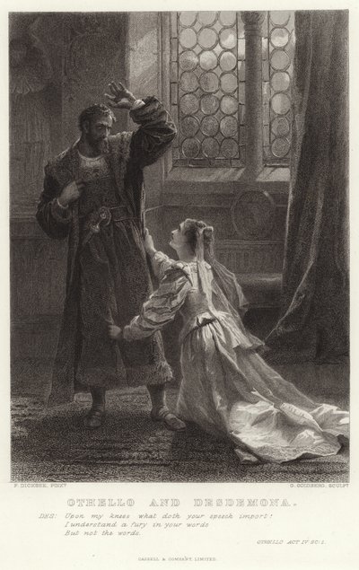 Othello und Desdemona, Othello, Akt IV, Szene 2 von Frank Dicksee