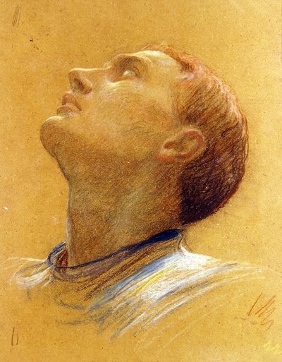 Studie eines aufgerichteten Kopfes von Frank Dicksee