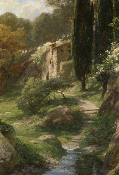 Die alte Mühle in La Mortola von Frank Dicksee