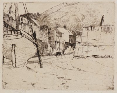 Polperro Hafen mit Brücke von Frank and Goulding Frederick Short