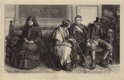 An einem Bahnhof, eine Studie von Frank Holl