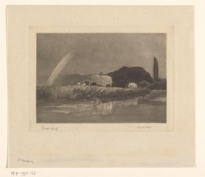 Heuwagen am Ufer der Themse von Frank Short (signed by artist)