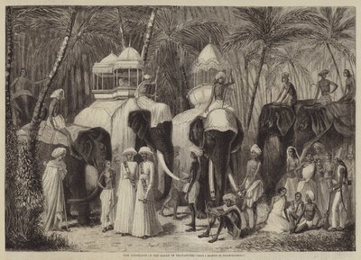 Die Elefanten des Rajah von Travancore von Frank Vizetelly