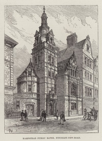 Hampstead Public Baths, Finchley-New-Road von Frank Watkins