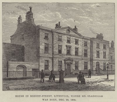 Haus in der Rodney-Street, Liverpool, wo Herr Gladstone am 29. Dezember 1809 geboren wurde von Frank Watkins