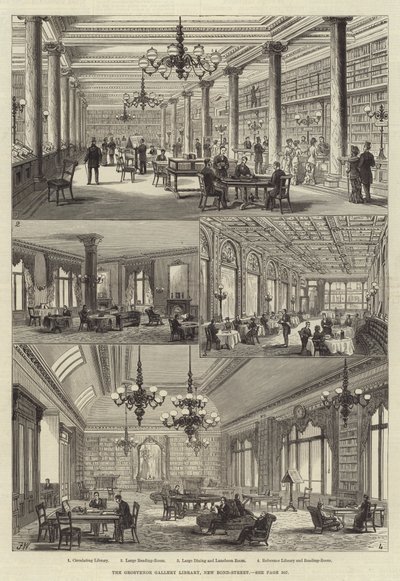 Die Grosvenor-Galerie-Bibliothek, New Bond-Street von Frank Watkins