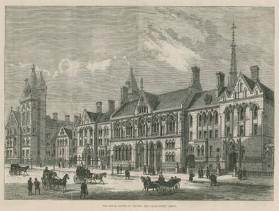 Die königlichen Gerichte der Justiz: Die Carey Street Front (Gravur) von Frank Watkins