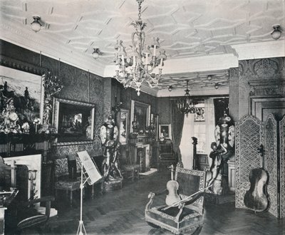 Das Musikzimmer, Captain Harveys Haus, Hampstead, ca. 1903 von Frank William Brookman