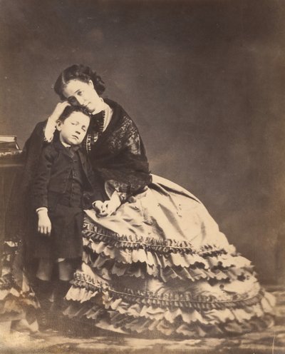 Kaiserin Eugénie und der Prinz Imperial, 1862 von François Benjamin Maria Delessert.