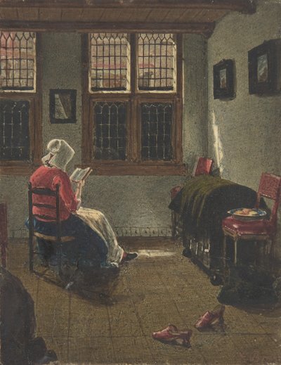 Eine Frau liest, nach Pieter Janssens Elinga, 1846-47 von François Bonvin