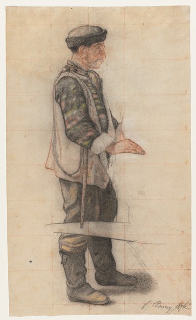 Der Träger (Studie für Le Couvreur tombé), 1876 von François Bonvin