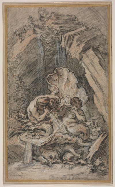 Brunnen mit zwei Tritonen, die Muscheln blasen, um 1736 von François Boucher