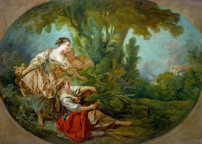 Lappeau, genannt. Lappeau, genannt der Lockvogel, auch genannt Der gefangene Vogel von François Boucher