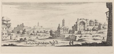 Ansicht des Sonnentempels in Rom von François Collignon after Israël Silvestre
