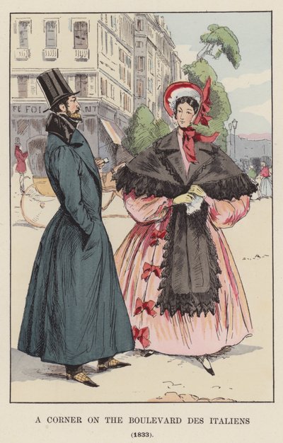 Eine Ecke am Boulevard des Italiens, 1833 von François Courboin
