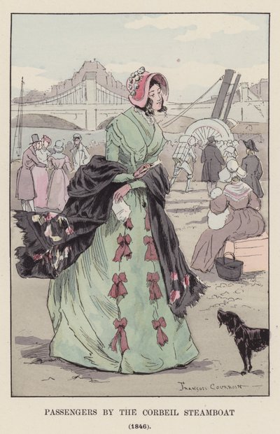 Passagiere des Corbeil-Dampfschiffs, 1846 von François Courboin