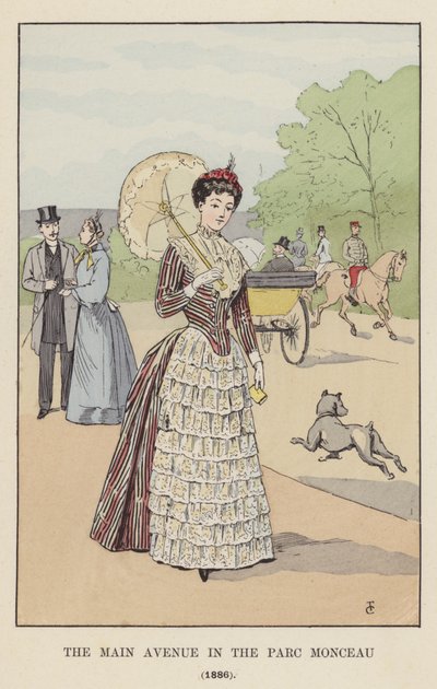 Die Hauptallee im Parc Monceau, 1886 von François Courboin