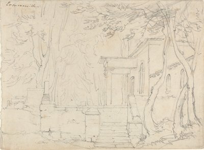 Haus mit Portikus in Ermenonville von François Edouard Bertin