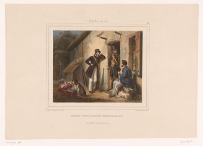 Jäger treffen den Jagdaufseher am Morgen von François Grenier
