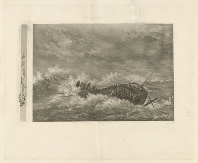 Stürmische See mit sinkendem Schiff von François Joseph Pfeiffer (II)