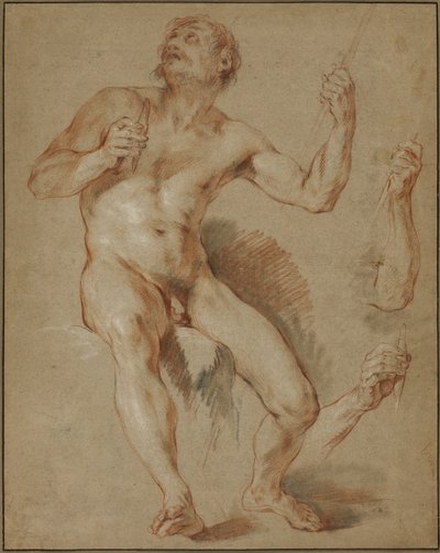 Herkules sitzend, Studie für Herkules und Omphale von François Le Moyne
