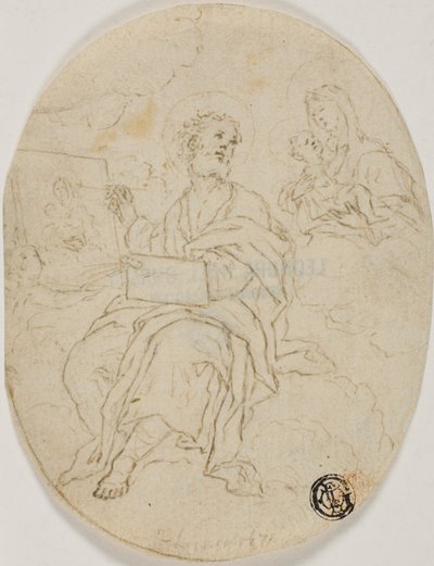 Der heilige Lukas malt die Madonna mit Kind von François Le Moyne