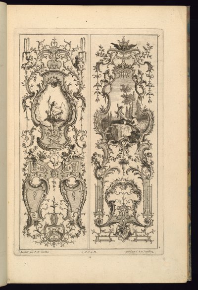 Entwurf für zwei Paneele von François de Cuvilliés the Elder