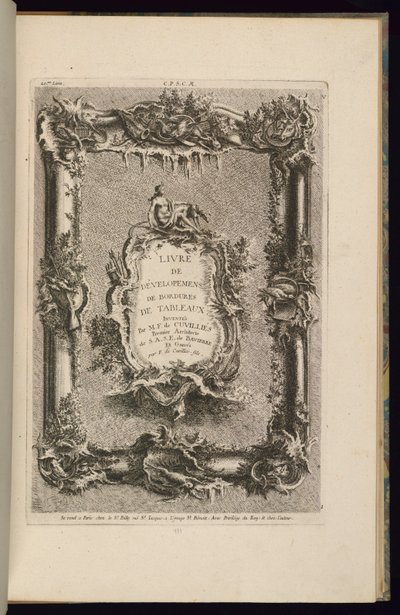 Entwurf für einen Rahmen und eine Kartusche von François de Cuvilliés the Elder