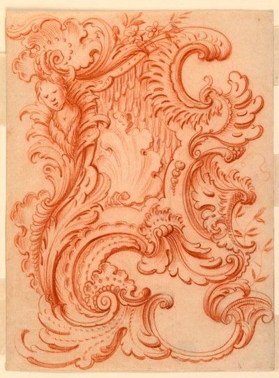 Zeichnung für ein Rocaille-Wappen von François de Cuvilliés the Elder