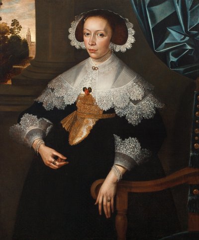 Porträt von Florence-Marguerite de Renesse-Warfusée, Gräfin von Grimbergen, 1641 von Frans Denys