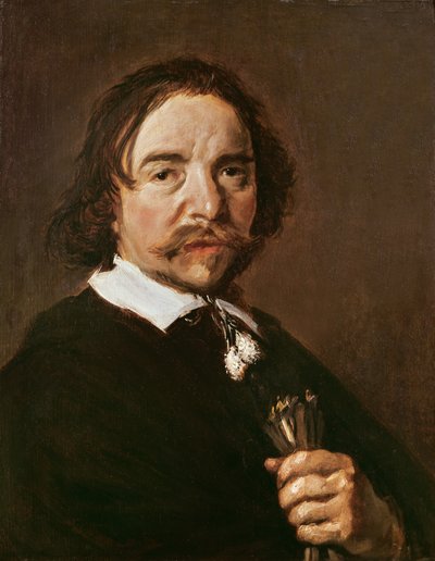 Porträt eines Mannes mit Handschuh und schwarzem Haar, ca. 1657 von Frans Hals