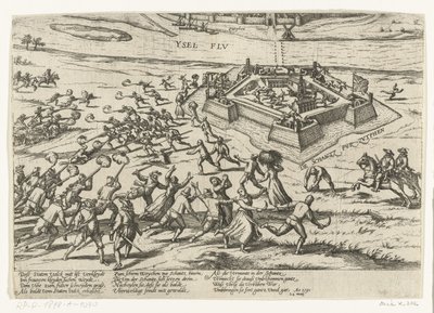 Einnahme der Schanze bei Zutphen, 1591 von Frans Hogenberg (workshop of)