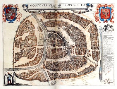 Karte von Moskau, 1572 von Frans Hogenberg